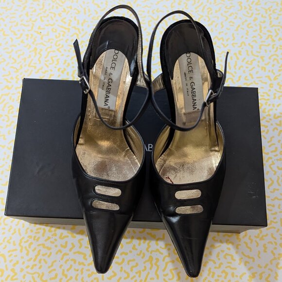 Dolce & Gabbana Pointed Toe Ankle Strap Pumps 37.5 - Picture 2 of 12